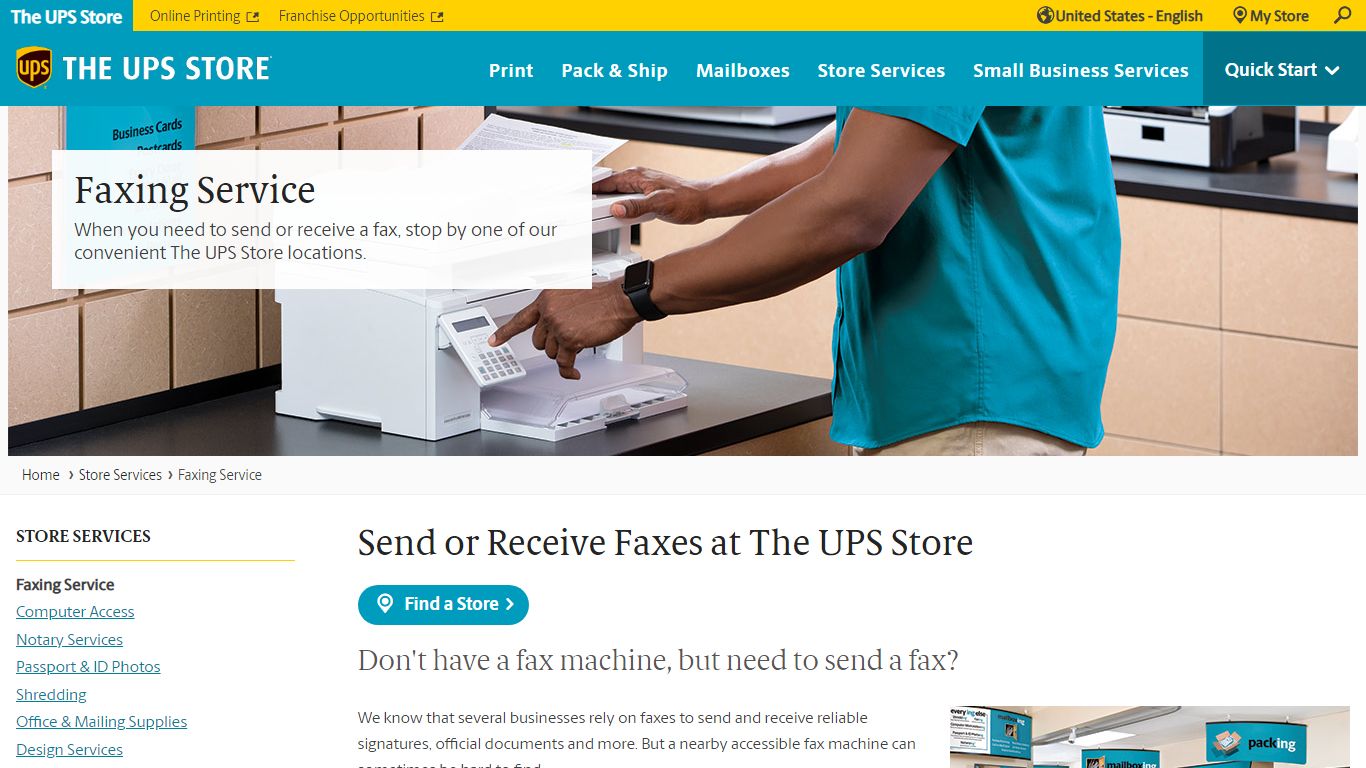 Faxing Services at The UPS Store